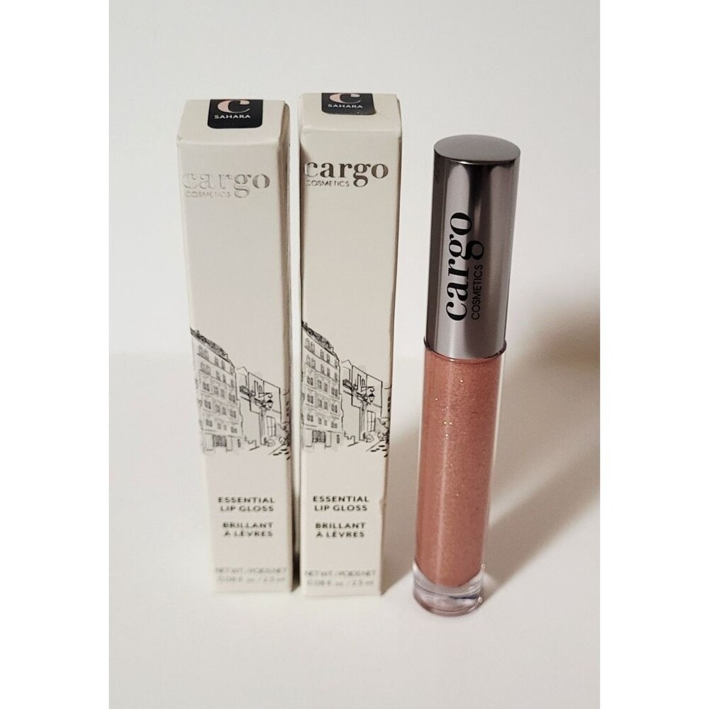 2 x CARGO Cosmetics Essential Lip Gloss SAHARA 0.08 oz NEW IN BOX!!!